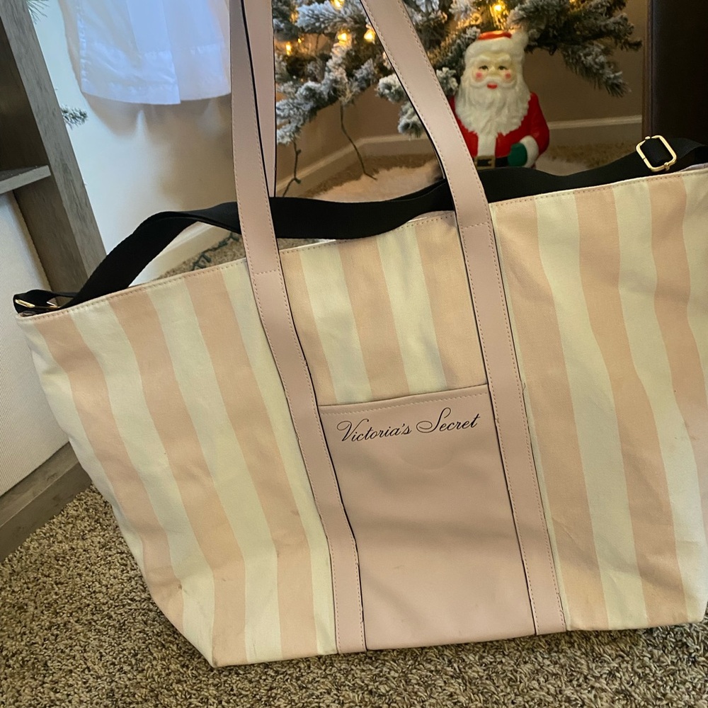 Victoria's Secret Signature Stripe Travel Bag